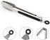 ALLTOP Metal Cooking Tongs,Stainless Steel Food Tong with No-slip Silicon and Locking Ring for Kitchen - 9 &12 inch,Set of 2-Black...