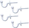 2 Pairs Curtain Hooks for Drapes, European Style Curtain Hook, White Window Curtain Holdback Hooks Tiebacks, Heavy Duty Wall Mounted Hooks for Cur...