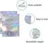 PABCK 100 Pcs 2.9x3.9inch (2.5x2.7inch inside size) Smooth Glitter Front Window Resealable Foil Zipper Lock Pouch for Zip Reclosable Lock Food Sto...