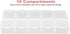 Compartment Storage Container, Detachable Cover Portable Safe 10 Grids Organizer Box Plastic White for Earrings for Nails Tool for Rhinestone...