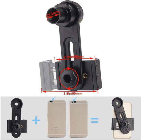 Microscope Lens Smartphone Adapter- Microscope Cellphone Camera Adapter, Built-in WF16X Microscope Eyepiece- Celticbird Smartphone Camera Adapter ...