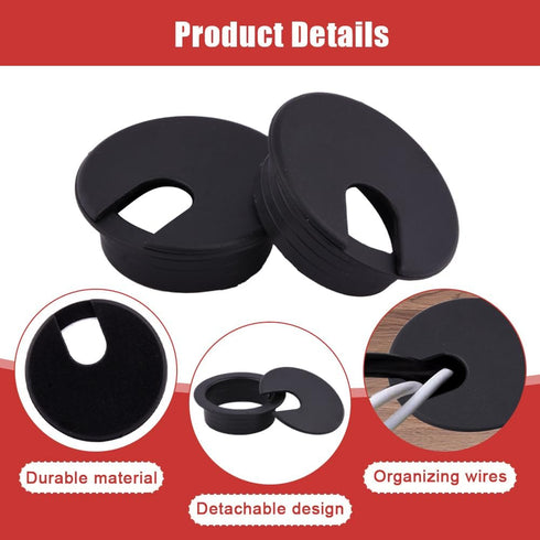 5Pcs Desk Grommet, 1-3/8 Inch (35 mm) Desk Hole Cover Grommet with Hole Saw, Wire Cord Cable Hole Cover for Computer PC Cable Cord Organizer(size:...