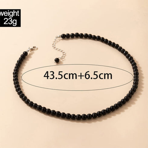 Boho Black Beaded Choker Necklace Seed Bead Choker Vintage Collar Necklace for Women and Girls...