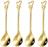10 Pieces Stainless Steel Heart Butterfly Coffee Spoon Dessert Spoon Sugar Spoon Ice Cream Spoon Stirring Spoon Tea Spoon Set for Tableware Kitche...