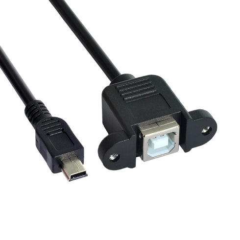 chenyang CY Mini USB 5pin Male to USB B Female Panel Mount Type Cable 20cm with Screws...