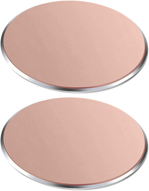 SALEX Replacement Rose Gold Metal Plates Set for Magnetic Car Phone Holders, Wall & Air Vent Mounts, Cases, Magnets. Kit of 2 Cute Pink Round Iron...