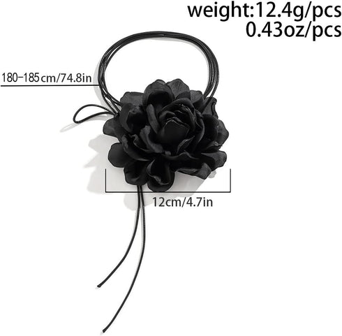 INENIMARTJ Flower Choker Necklace Big Rose Choker Velvet Rosette Flower Collar Choker Necklace for Women Bride Wedding Party Summer Necklaces...