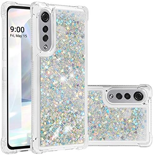 Fit for LG Velvet 5G Fashion Cute Phone Case,Quicksand Flowing Glitter Bling Flowing Liquid Floating Shiny Sparkle Soft TPU Protective Girls Women...