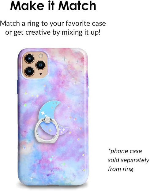 Velvet Caviar Cell Phone Ring Holder - Finger Ring & Stand - Improves Phone Grip Compatible with iPhone, Galaxy, Most Smartphones (Moon)......