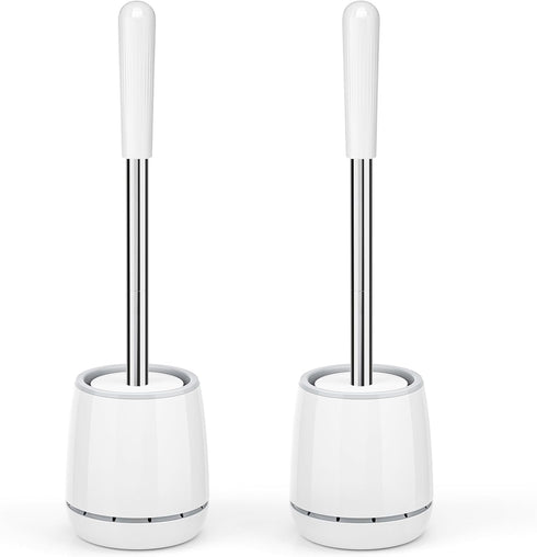 Toilet Brush, Toilet Brush and Holder with 304 Stainless Steel Handle, Space Saving Toilet Bowl Brush for Storage, Durable Bristles Toilet Scrubbe...
