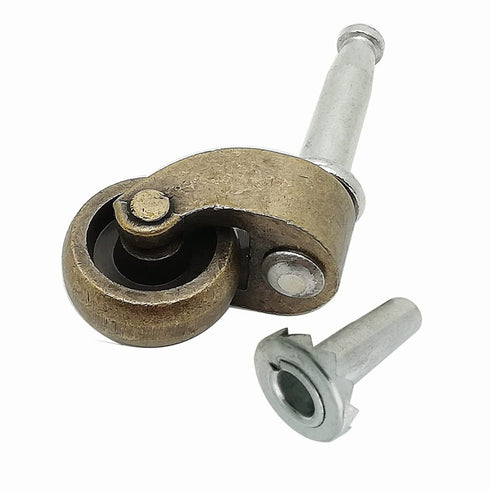 ISSTAR 1" Swivel Stem Ball Caster Wheel, Zinc Alloy Antique Style Silent Castor for Furniture Sofa Chair Cabinet Socket Type Mounting Stem, Antiqu...