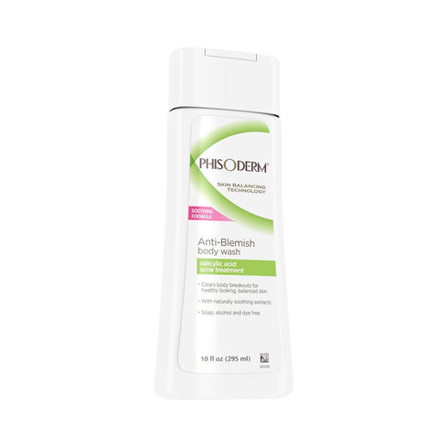 pHisoderm Anti-Blemish Body Wash for Acne, 10 fl oz Bottle...