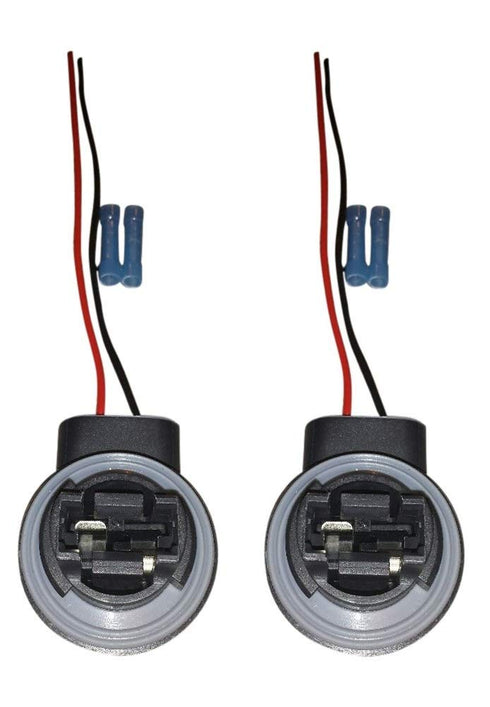 Muzzys -Set of Two- 3156/4156 Wire Harness Pigtail Socket for LED and Standard Bulbs Turn Signal, Brake Light, DRL, Daytime Running Lights, Backup...