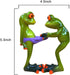 Frog Figurines Statue Cute Creative Funny Green Frog Sculpture for Home Desk Bathroom Decoration YX6082E...
