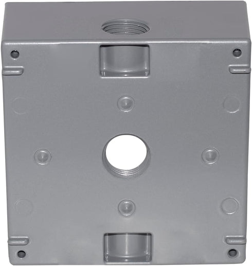 Sigma Electric 14350 Sigma Outlet Box 4-1/2" Hx4-1/2 Wx2-1/10 D Al 2 Gang, Three 1/2" Holes Gray Shrinkwrap, No Size, Grey...