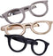 3 Pcs Metal Tie Clip Glasses Shape Tie Bar Clasp Mens Necktie Clip Pin for Anniversary Wedding Business Meeting...