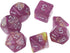 7Pcs/Set Purple Dichromatic D4 D6 D8 D10 D12 D20 Polyhedral Dices Numbers Dials Desktop Board Game Dice Bags with Drawstring Role Playing Dice Dic...