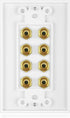 Banana Binding Post Two-Piece Coupler Inset Wall Plate for 4 Speakers Standard Single Gang White...