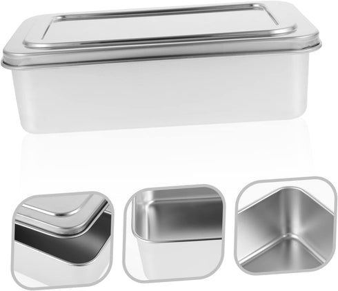 Box Covered Baking Tray Stainless Steel Bakeware Baking Pan with Lid Bread Baking Pan Cake Pan with Lid Bread Oven Stainless Steel Baking Pan Brea...