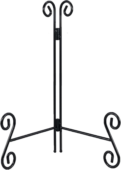 10 Inch Plate Stands for Display, 1Pack Black Iron Adjustable Easel Stand for Photo Picture Frame Plate Album and Home Decoration...