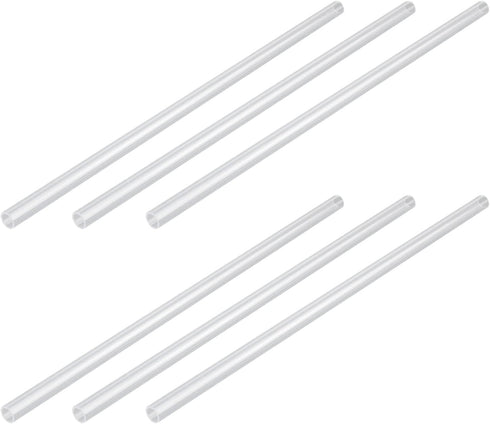 10mm OD Clear Rigid Tubing Plastic Test Tubes 7mm ID, 300mm Length, Pack of 6...