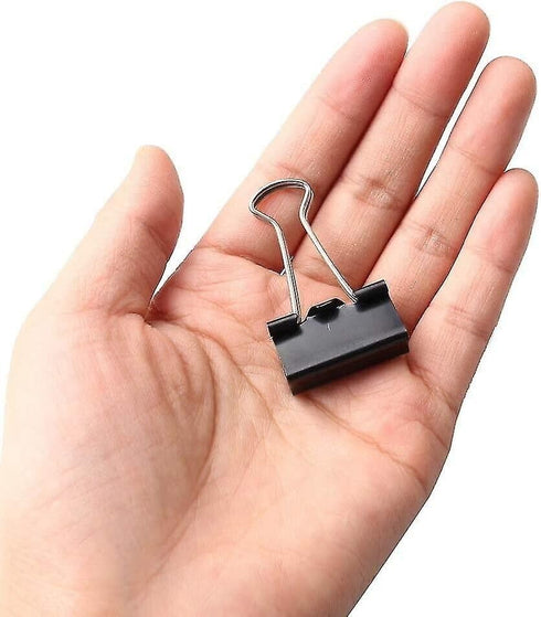 Pack of Small Binder Clips 3/4 Small Black 12/Box 12 PCS Office Black Ideal for Reuse binder Clips Medium Mini Binder Clips Office Clips Paper Cli...