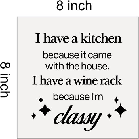 Kitchen Classy Saying Canvas Wall Art Framed Print 8x8 Inch I Have a Kitchen Because It Came with the House Poster Painting Desk Sign Home Dining ...