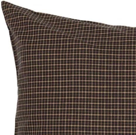VHC Brands Kettle Grove Standard Pillow Case Set of 2 21x30 Country Primitive Bedding Accessory, Country Black...