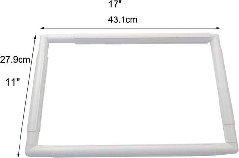 17 X 11" Plastic Cross Stitch Frame Square Embroidery Hoop White DIY Sewing Tools Sewing Hoop Handhold Craft Clip Embroidery Snap Frame Hoop for C...