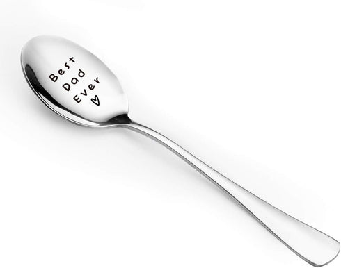 Best Dad Ever Spoon - Funny Dad Spoon Engraved Stainless Steel for Men Father - Tea Spoon Coffee Spoon - Dad Gift from Daughter Son Wife - Perfect...