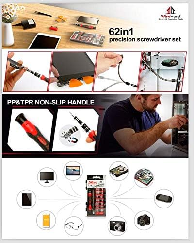 62 in 1 Precision Screwdriver Set Computer Repair Tool Kit with Extra Magnetic Specialty Steel Multi Bit...