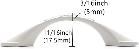 Solid Ivory Cabinet Hardware Handle Pull Lustrous Chrome Silver Flower Dresser Wardrobe Pull - 2.52" (64mm) Hole Centers, 5 Pack, Silver and Ivory...
