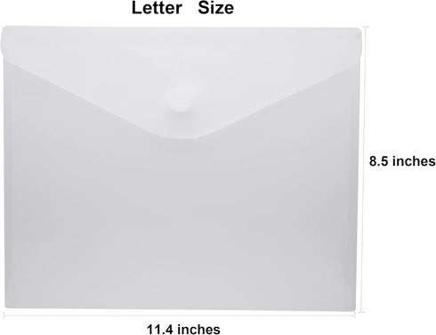 8.5 x 11 Clear Letter Sized Plastic Envelopes Document File Storage Holder 6 Pack Hook Loop Closure (6 Pack)...