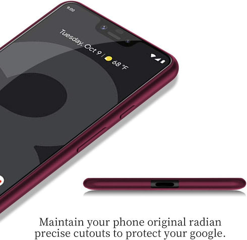 X-level, Google Pixel 3 XL Case-Guardian Series, Soft TPU Matte Finish, Ultra-Thin Light Protective Back Cover, WineRed...