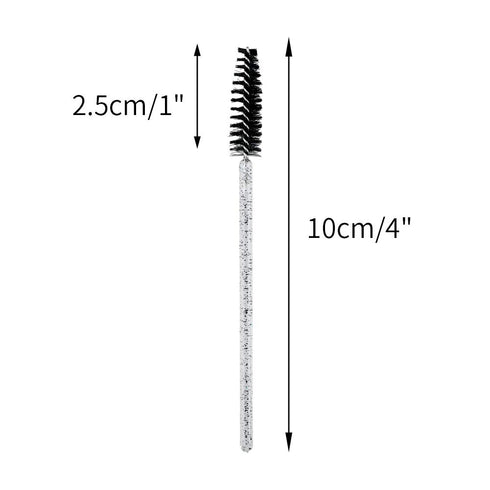 G2PLUS 100PCS Crystal Eyelash Mascara Brushes Wands Applicator Makeup Kits, Mascara Wands Lash Spoolies for Eyelash Extensions and Eyebrow Brush (...