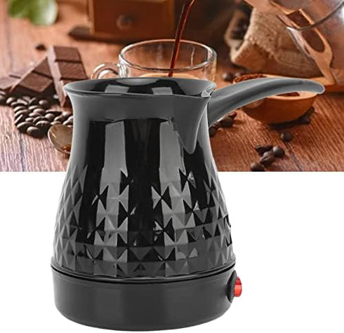 Electric Coffee Percolator, 10.6 oz 600ml Long Handle Stainless Steel Coffee Pot Prevent Overheating and Waterless, Even Heating Coffee Carafe for...