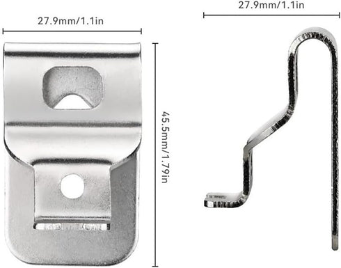 10PCS Replacement Belt Clip Hook Stainless Steel Drill Tool Clips Hook Kit with Screws for Dewalt N268241 Fit for 20V Power Tools DCD980 DCD985 DC...