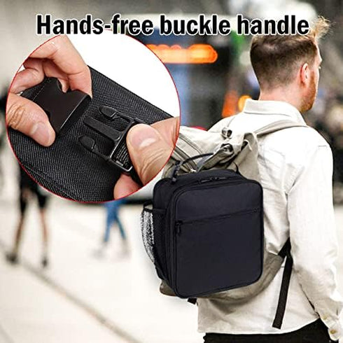 Black Lunch Box for Teens Boys Kids Men Insulated Thermal Tote Cooler Bag for Girls Women- Portable, Lightweight, Durable and Reusable...