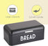 Home Basics Bread Box For Kitchen Countertop, Metal, (Black), Vented With Hinge Top | Large Bread Box | Keeps Loaves, Bagels, Croissants Fresh...