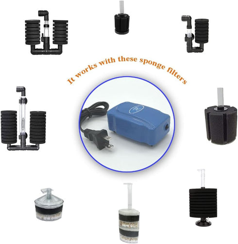 4X Bio Sponge Filter for Betta Fry Aquarium Fish Tank Up to 15 Gal...