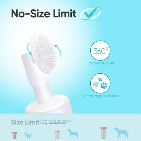 Dog Paw Cleaner, Portable Waterless Cleaning Shampoo for Dogs Foot Washer, Silicone Dogs Cat Foot Grooming Brush for Muddy Paws Rose Scent...