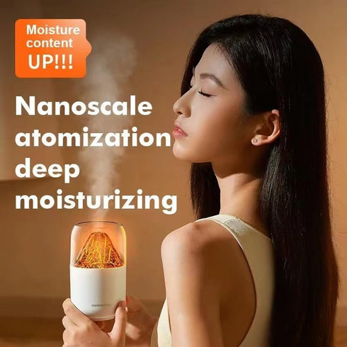 Ultrasonic cold fog simulation volcano humidifier USB household atmosphere lamp humidifier vehicle mounted aromatherapy machine new big spray...