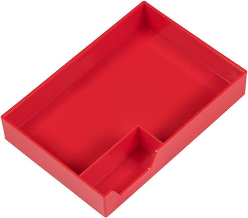 JAM Paper Stackable Half Desk Trays - Red - Office & Desk Supply Organizer Top Tray - Sold Individually...