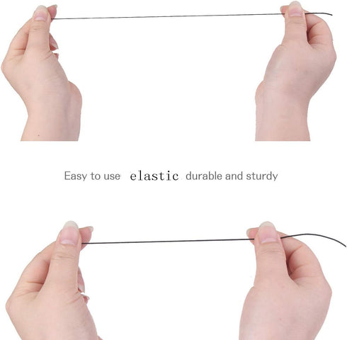 1mm Black Elastic Cord Beading Thread Stretch String for Bracelet Making...