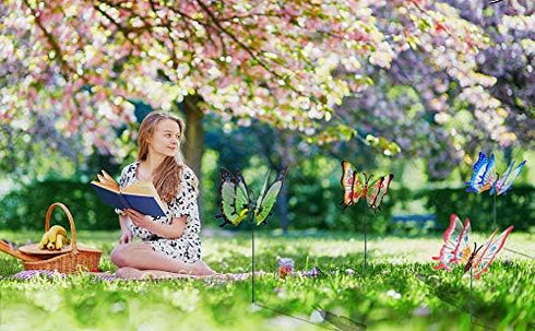 Giant Butterfly Garden Stakes Decorations Outdoor 3D Large Butterflies Lawn Decorative Yard Decor Patio Accessories Ornaments Gardening Art Christ...