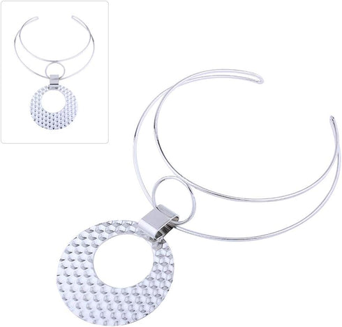 HSQYJ Fashion Bib Choker Drop Earring Set Bohemian Punk Ethnic Style Statement Dangle Earrings Pendant Necklace Crystal Wedding Bridal Jewelry Set...