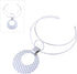 HSQYJ Fashion Bib Choker Drop Earring Set Bohemian Punk Ethnic Style Statement Dangle Earrings Pendant Necklace Crystal Wedding Bridal Jewelry Set...
