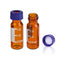 2 ml Autosampler Vial, 9-425 HPLC Vial with Writing Area and Graduation, Amber Sample Vial and 9 mm Blue Screw Cap with Hole, White PTFE&Red Silic...