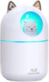 Small Humidifier Cute Portable Cool Mist Humidifier 300ML 7 Color Night Light USB Air Humidifier for Bedroom Office Desk Car Plants Travel (White)...