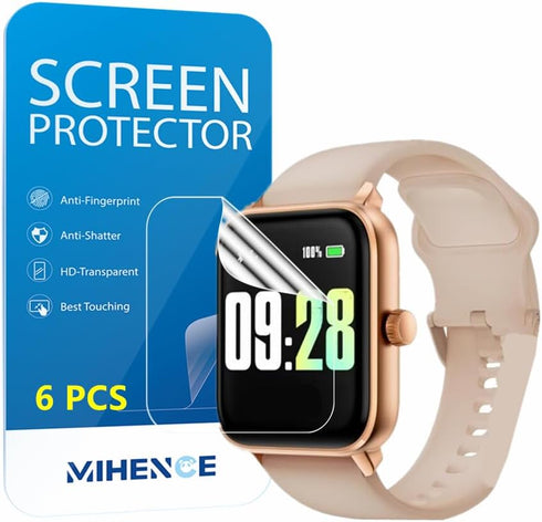 Screen Protector Compatible for KEEPONFIT 1.85'' Smartwatch IDW21, HD Full Coverage TPU Protective Film for IDW21 Smart Watch (6PCS), transparent...
